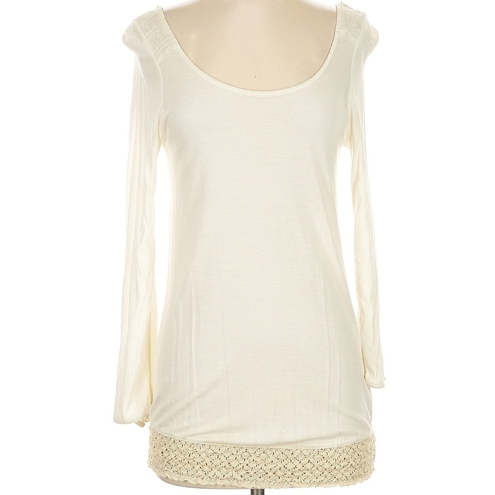 American Eagle Outfitters Cream Long Sleeve Top
